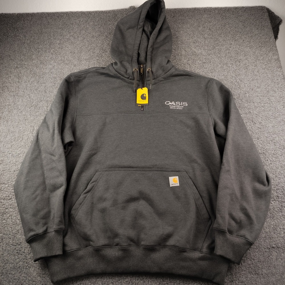 Carhartt Jacket Hoodie Mens XL Rain Defender Gray 1/4 Zip Workwear NWT